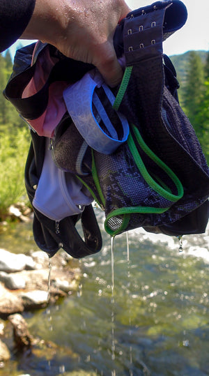 Wet Sports Bras Dripping with Water